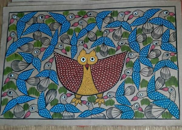 Birds - Pattachitra painting - Amiruddin Chitrakar - 02