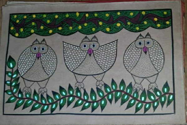 Birds - Pattachitra painting - Amiruddin Chitrakar - 08