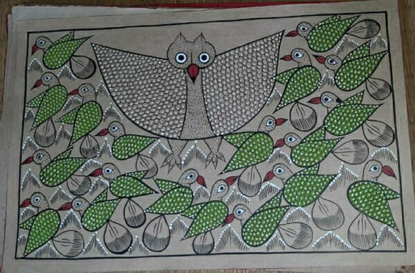 Birds - Pattachitra painting - Amiruddin Chitrakar - 10