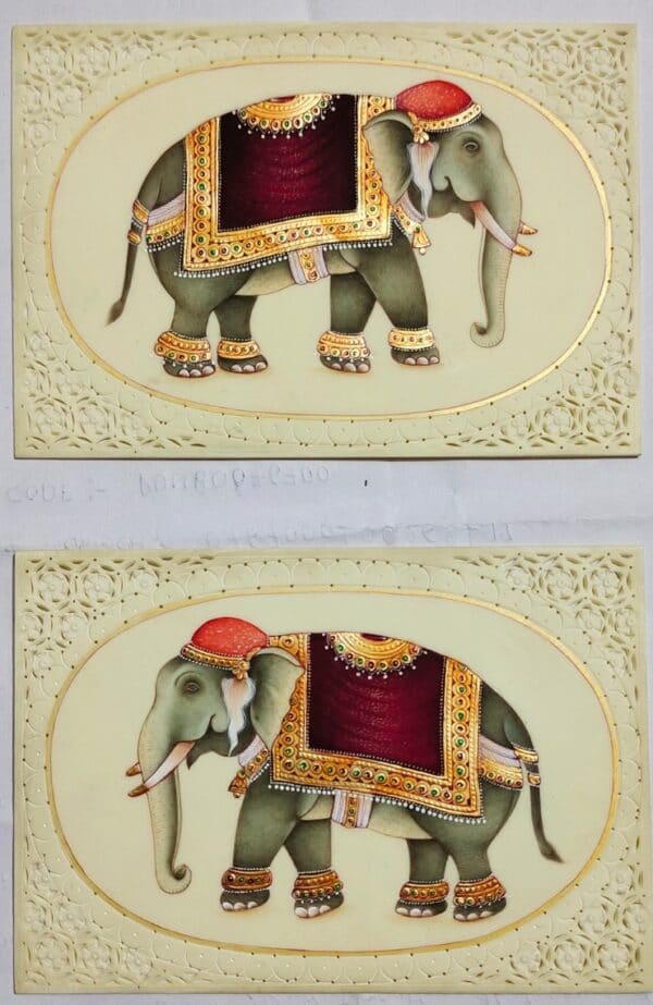 Royal Elephants - Rajasthani Miniature - Mukesh Kumar - 04