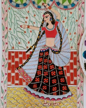 Dancing Girl - Madhubani Painting