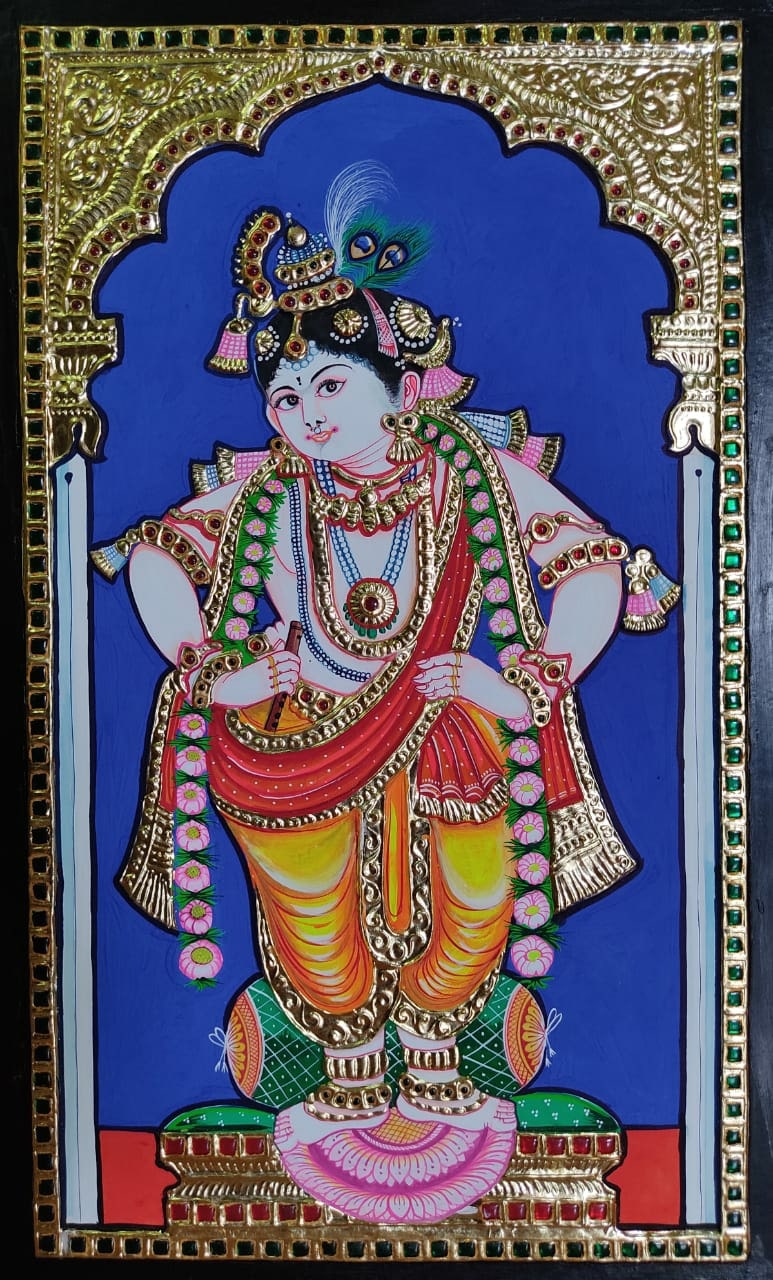Vithoba Krishna - Tanjore painting (15