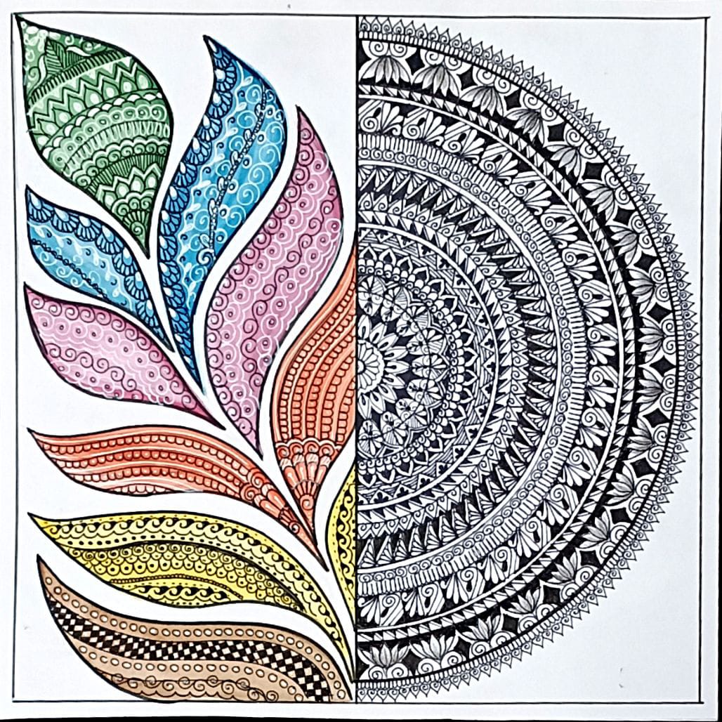 Leaf - Indian Art - Mandala Style (30 x 30 cms) - International ...