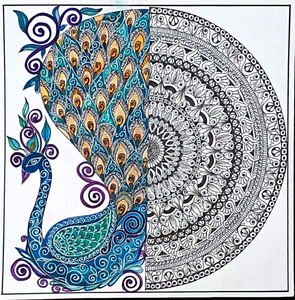 Peacock - Indian Art - Mandala Style (30 X 30 Cms) - International ...