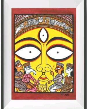 Maa Durga - Kalighat painting - Bahadur - 01