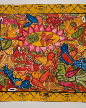 Bird marriage - Pattachitra painting - Bahadur - 08