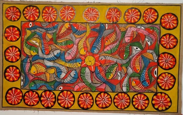 Fish Marriage - Pattachitra painting - Bahadur - 09