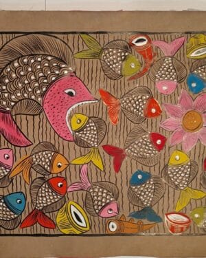 Fish Marriage - Pattachitra painting - Bahadur - 10