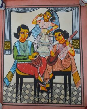 Babu aur Biwi - Kalighat painting - Dilu Chitrakar - 01