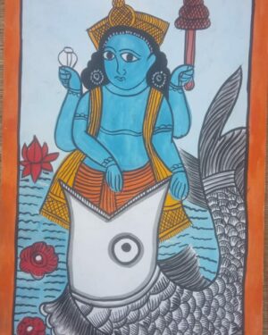 Matsya Avatar - Kalighat painting - Jamal Chitrakar - 06
