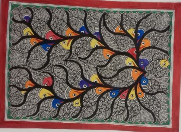 Fishes - Madhubani painting - Sharvan Paswan - 09