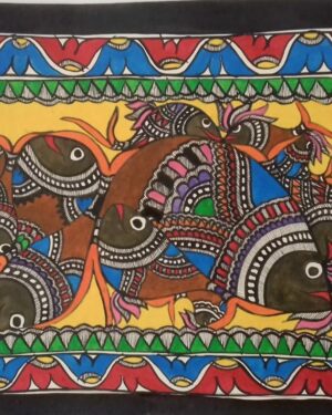 Fishes - Madhubani painting - Sharvan Paswan - 10