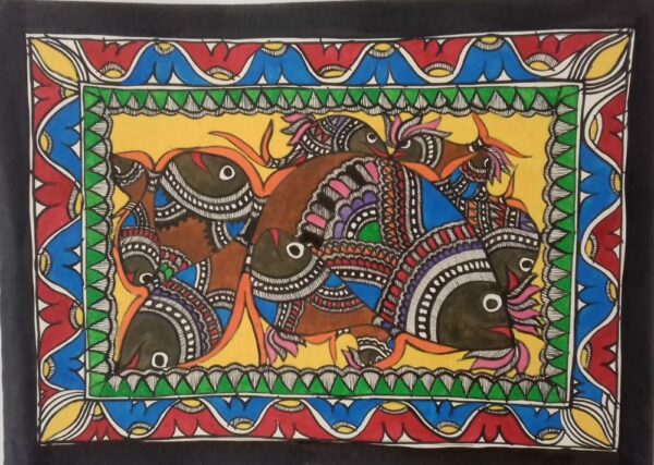 Fishes - Madhubani painting - Sharvan Paswan - 10