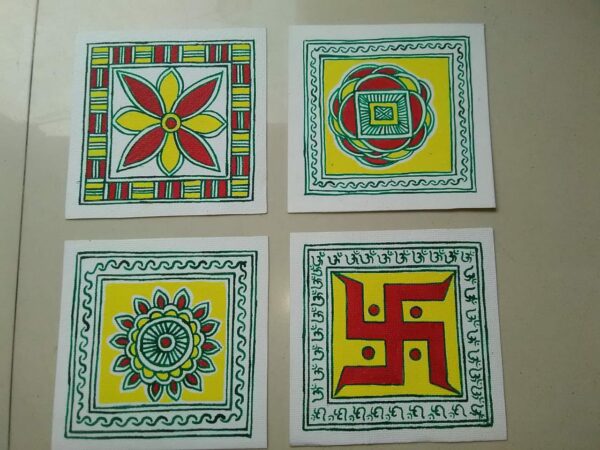 Tea Coasters - Manjusha painting - Indian handicraft - Ekta Sagar - 01