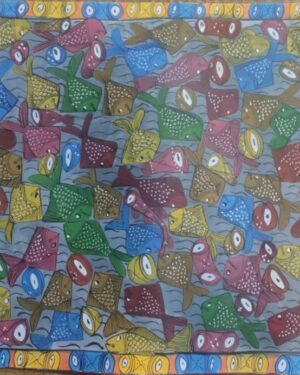 Fish marriage - Pattachitra painting - Mamata Chitrakar - 04