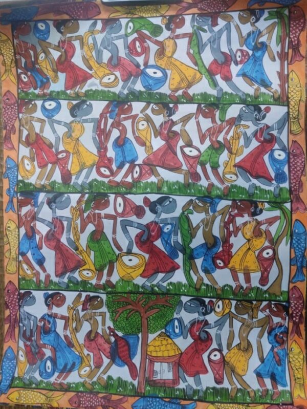 Tribal dance - Pattachitra painting - Mamata Chitrakar - 06