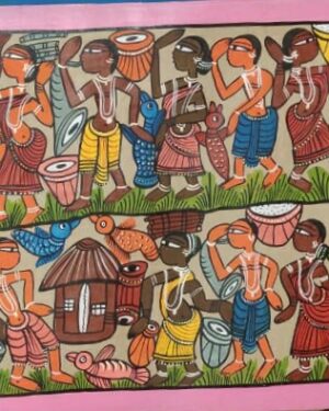 Tribal dance - Patua art - Jaba Chitrakar - 03