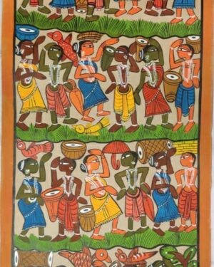 Tribal dance - Patua art - Jaba Chitrakar - 07