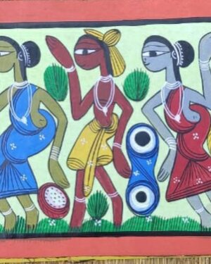 tribal dance - Patua art - Rahima Chitrakar - 03