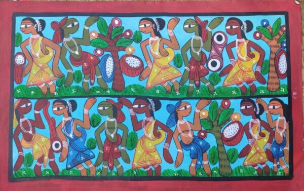 Tribal dance - Patua art - Rahima Chitrakar - 08