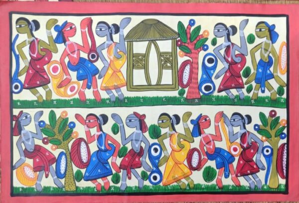 Tribal dance - Patua art - Rahima Chitrakar - 09