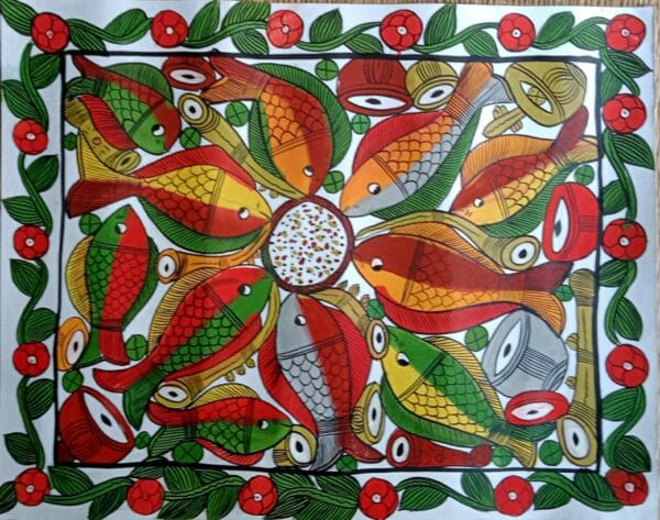 Fish marriage - Patua art - jaharana chitrakar - 03