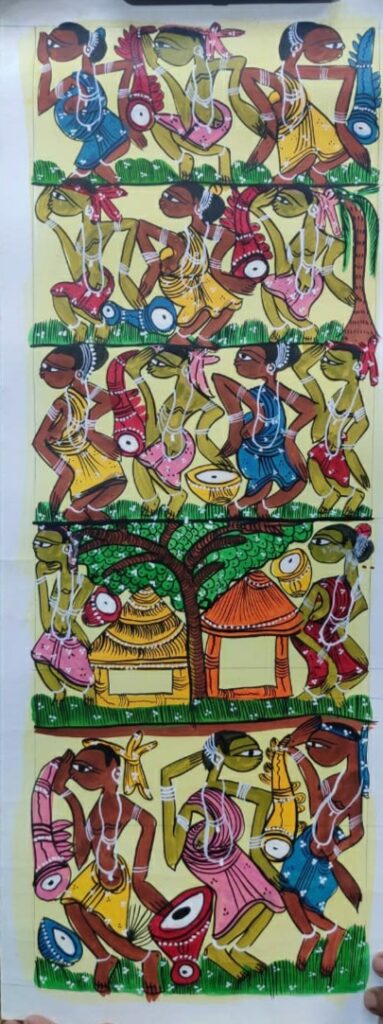 Tribal dance #2 - Patua/Pattachitra painting (11