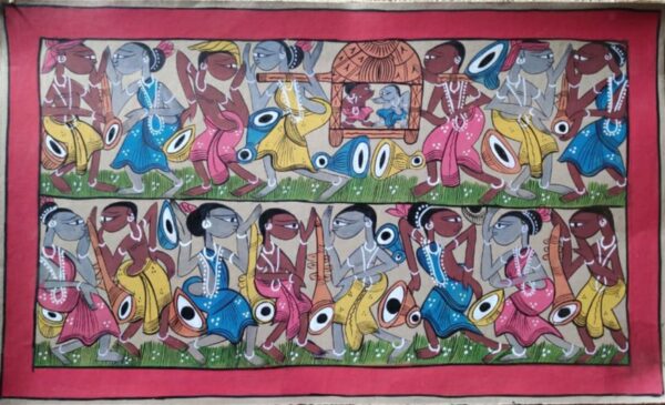 Tribal marriage - Patua art - Mohan Chitrakar - 02