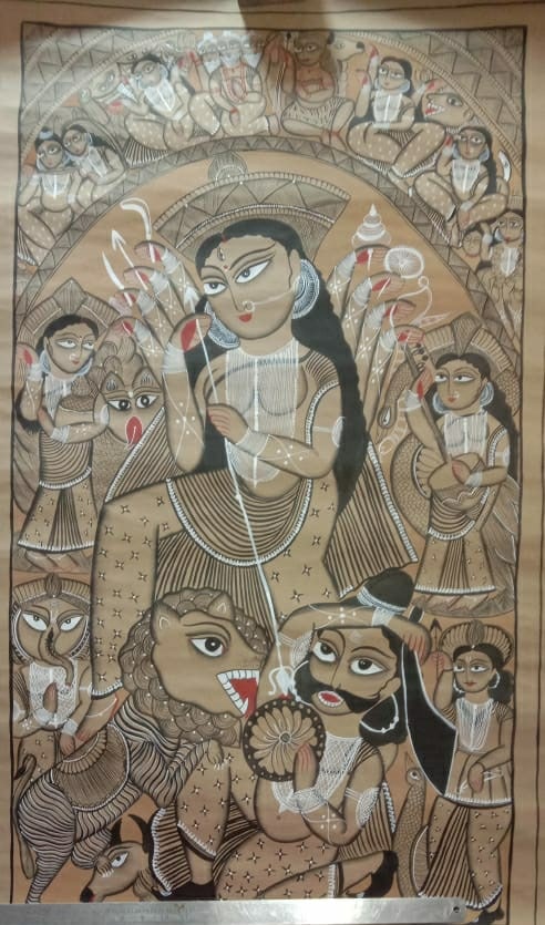 Maa Durga - pattachitra painting - Layala Chitrakar - 01