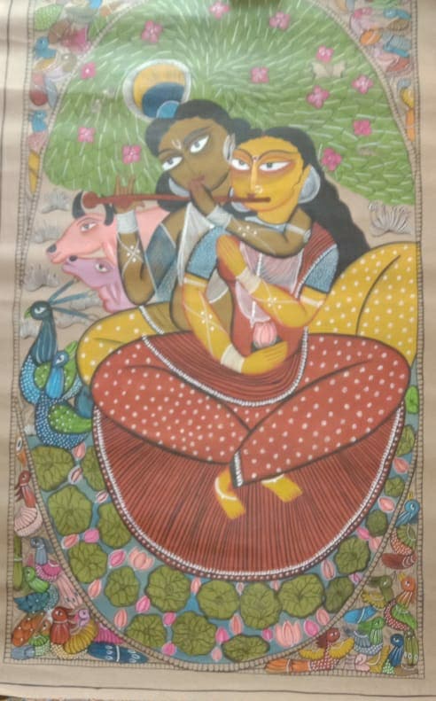 radha krishna - pattachitra painting - Layala Chitrakar - 02