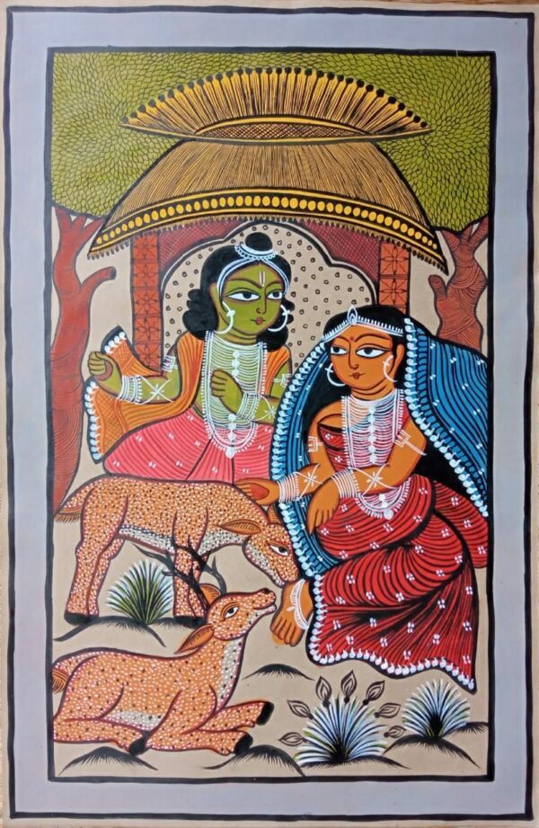 radha krishna - pattachitra painting - Layala Chitrakar - 03