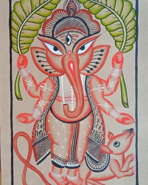 Lord ganesha - kalighat painting - Layala Chitrakar - 07
