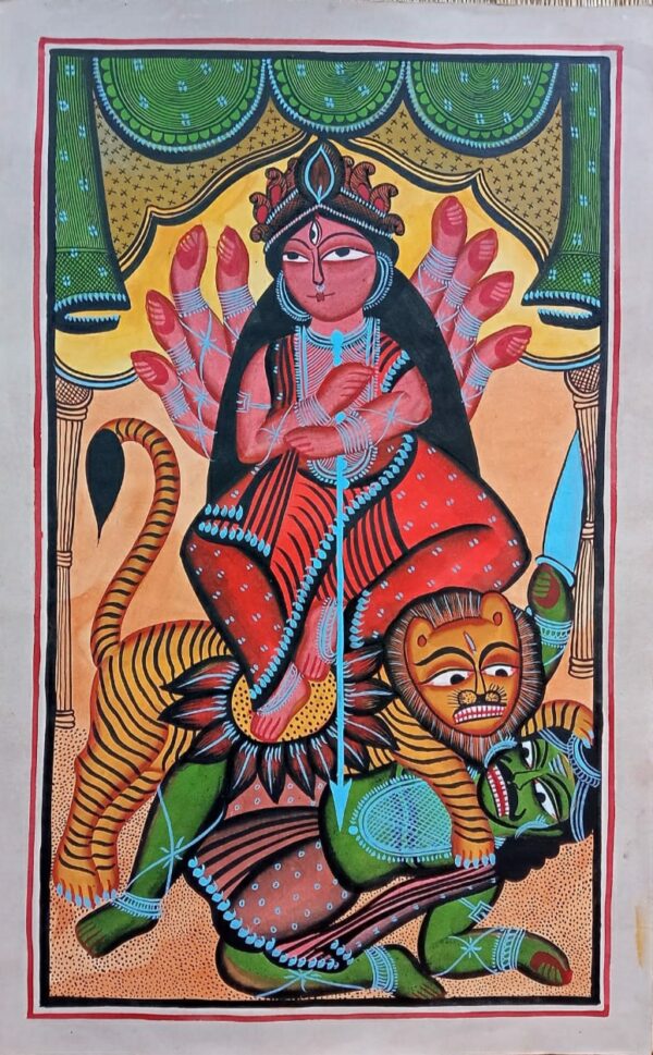 maa durga - pattachitra painting - Layala Chitrakar - 10