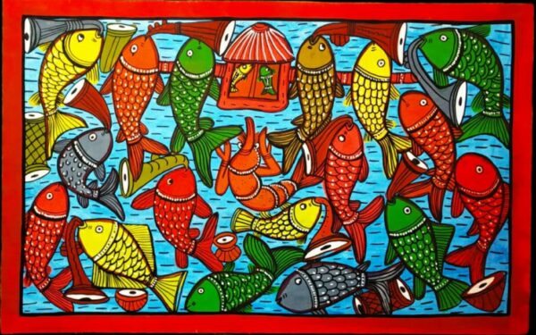 Fish Marriage - Patua art - Madhusudan Chitrakar - 12