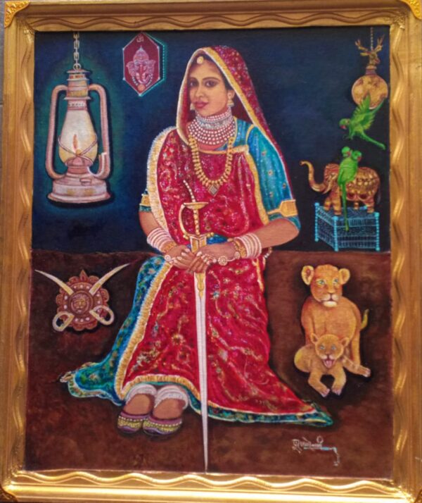Gallantry lady of Rajasthan - Indian Art - Pooran Poori - 09