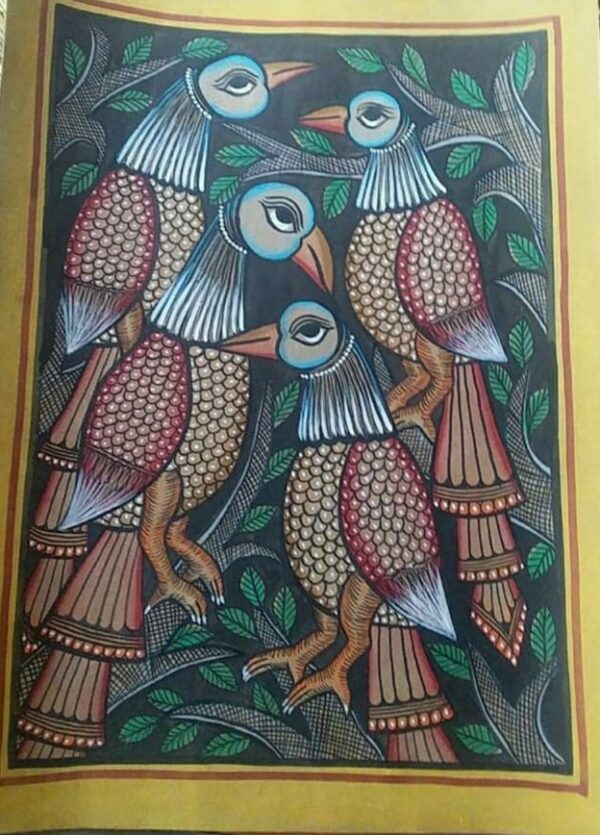 Birds - Kalighat painting - Farid Chitrakar - 05