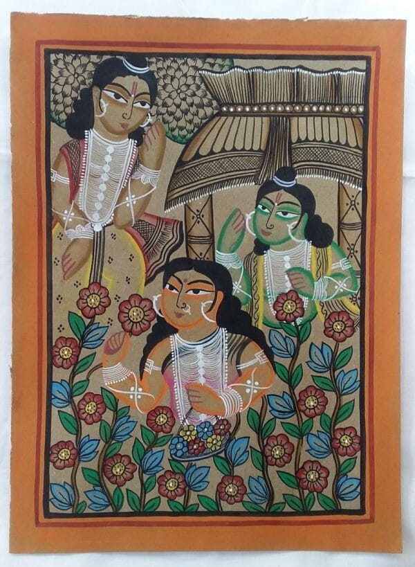 Ramayana Story - Kalighat painting - Farid Chitrakar - 10