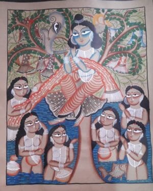 Shree Krishna Leela - Kalighat painting - Samir Chitrakar - 02
