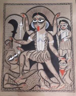 Jai Maa Kali - Kalighat painting - Samir Chitrakar - 03