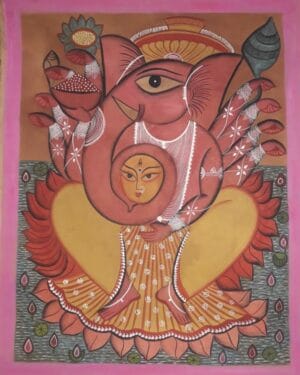 Shree Ganesh - Kalighat painting - Samir Chitrakar - 08