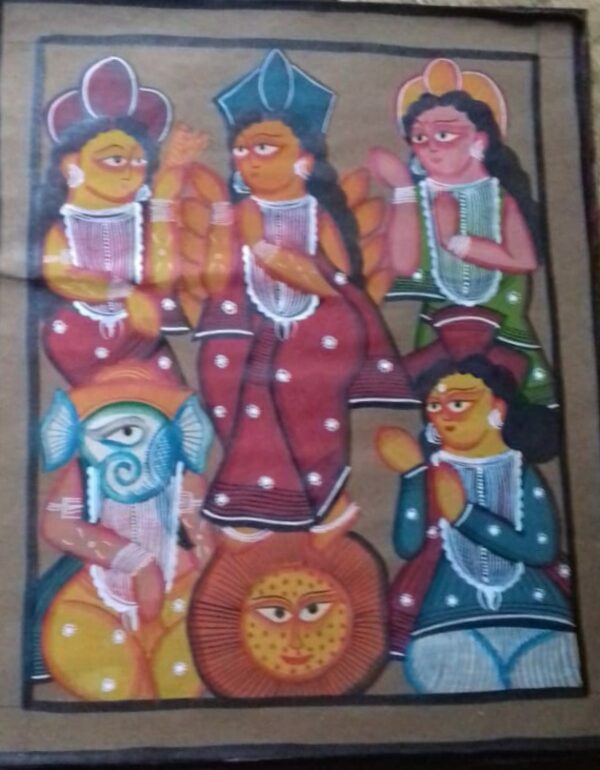 Maa Durga Story - Kallighat painting - Soniya Chitrakar - 01