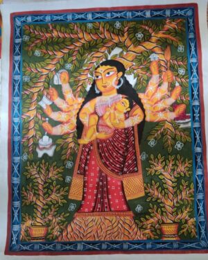 Maa Durga Kalighat Painting Susovan Chitrakar 01