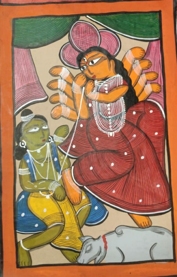 Maa Durga Kalighat Art Mousumi Chitrakar 04