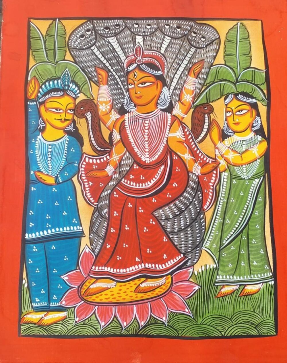 Manasa Mangal -Kalighat Painting (14” x 11