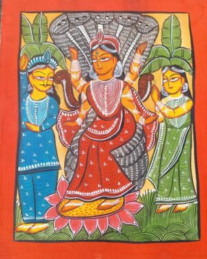 Manasa Mangal-Kalighat Painting-Khursed Chitrakar 01