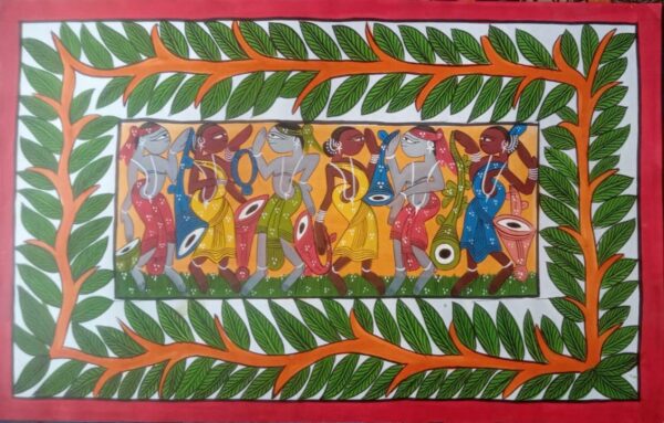 Tribal dance - Patua-Pattachitra - Asima Chitrakar - 01