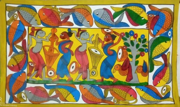 Tribal dance - Patua-Pattachitra - Asima Chitrakar - 04