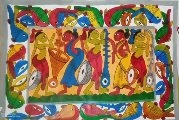 Tribal dance - Patua-Pattachitra - Asima Chitrakar - 08