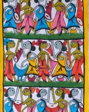 Tribal dance - Patua-Pattachitra painting - Arati - 03
