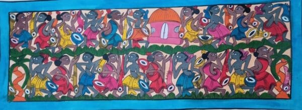 Tribal dance - Patua-Pattachitra painting - Rojina - 01